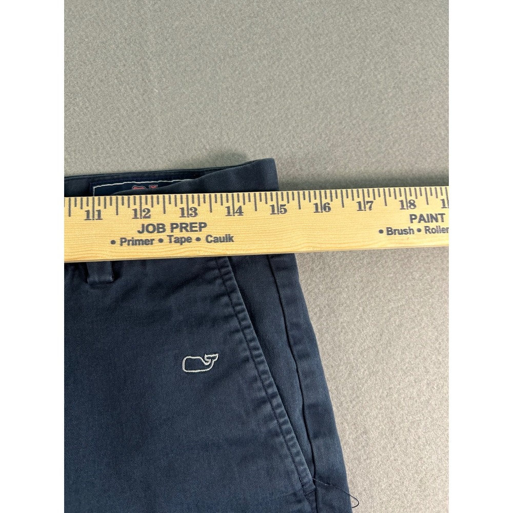 Vineyard Vines Breaker Shorts Mens 30 Navy Blue Embroidered Whale Chino‎ Preppy - Picture 4 of 7